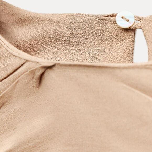 Zara viscose blend ruched draped top - Picture 3 of 5